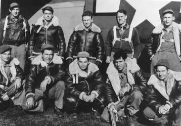 A 445th Bomb Group air crew based at Tibenham Airfield.