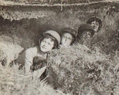 WACs training at Ketteringham Hall with a dog accompanying them. (Digital archive reference MC 371/815)