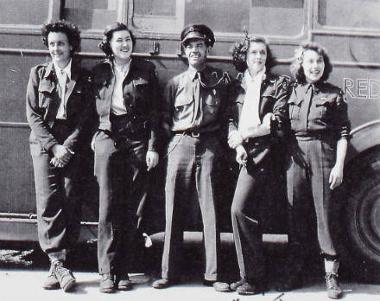 Red Cross personnel at the 'donut wagon'. (Digital archive reference MC 376/139)