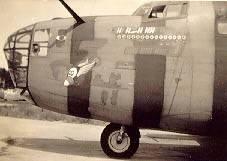 Plane nose art showing the Flying Eightball character of the 44th Bomb Group