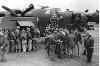 Servicemen at Wendling Airfield take a break.