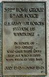 A close-up look of the plaque on the memorial to the 392nd Bomb Group.