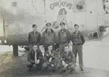 Crew photo, including Dick Powell, Karl Gjehlahg, Arthur Evans, Adam Manuel, Wayne Metsker, Walter Makowski and Arthur Hill. The picture is from the collection of Wayne Metsker (MC 376/113 792x3) at Norfolk Record Office.