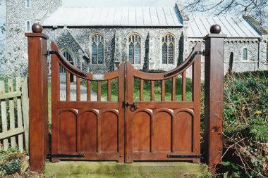 The memorial gates at St Mary's Church, Flixton.