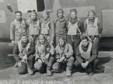 Crew photograph from the 448th. Personnel include Daner E Anderson, Roger O Vance, Lloyd T Williams, William E Ruck, Kenneth L Hess, Marvin Joseph, and James J Bell. Taken from the collection of Bill Ruck (MC 371/349 720x5) at Norfolk Record Office