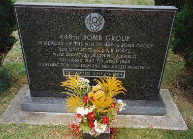 The memorial to the 448th in Seething churchyard, a mile or so north of the airfield.