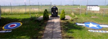 The memorial to British and American service personnel based at Horsham St Faith, which stands next to the Norwich Airport terminal building.