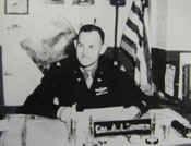 Col Al Shower of the 467th Bomb Group. Picture taken from the Peter Bond Scrapbook Vol 1 at Norfolk Record Office.